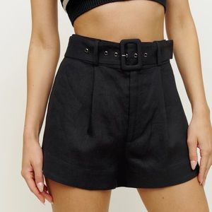 Reformation Arden black belted shorts